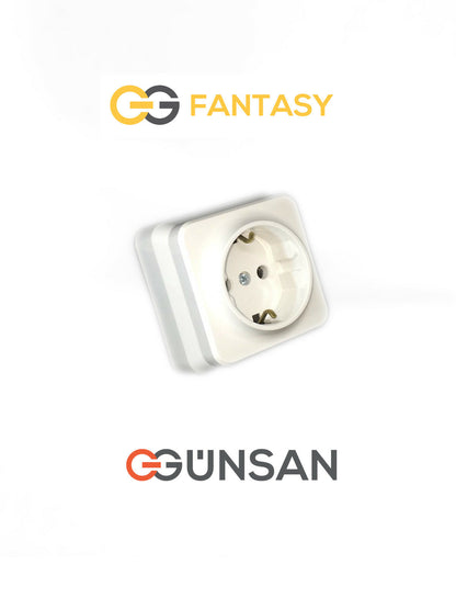 Gunsan Aufputz Steckdose Weiß 16A 250V NEU - Fantasy von Günsan - WEIM24