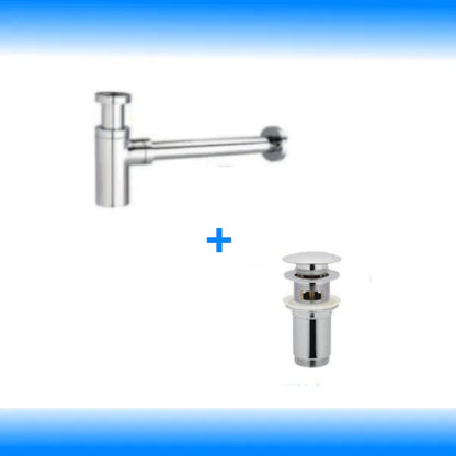 Sifon Siphon Pop Up Ablaufventil Ablaufgarnitur Überlauf Waschbecken Abfluss Set - WEIM24