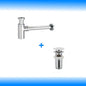 Sifon Siphon Pop Up Ablaufventil Ablaufgarnitur Überlauf Waschbecken Abfluss Set - WEIM24