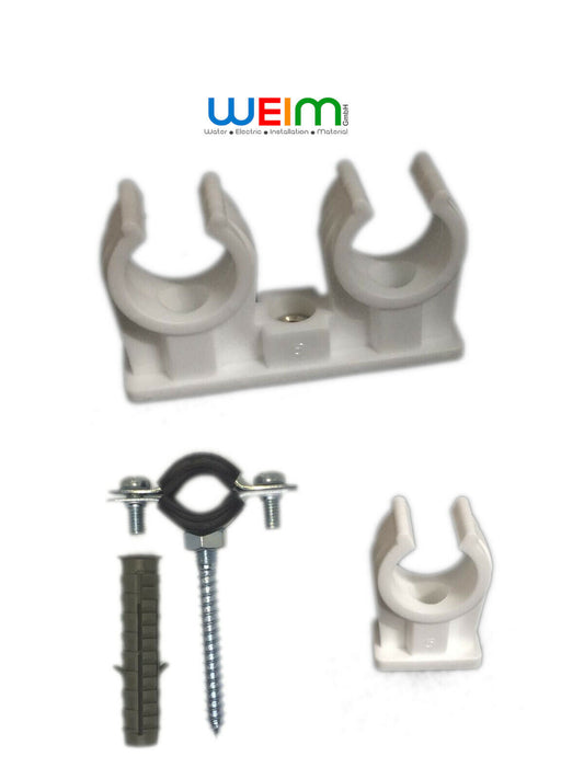 Gelenkrohrschelle Aluverbundrohr Clip – Rohrclip für Kupferrohr mit Gummi NEU - WEIM24