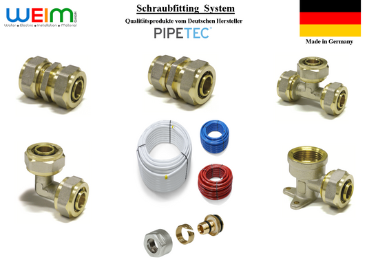 Schraubfitting PIPETEC TH für Verbundrohr Messing Bogen Kupplung T-Stück DVGW kaufen - WEIM24