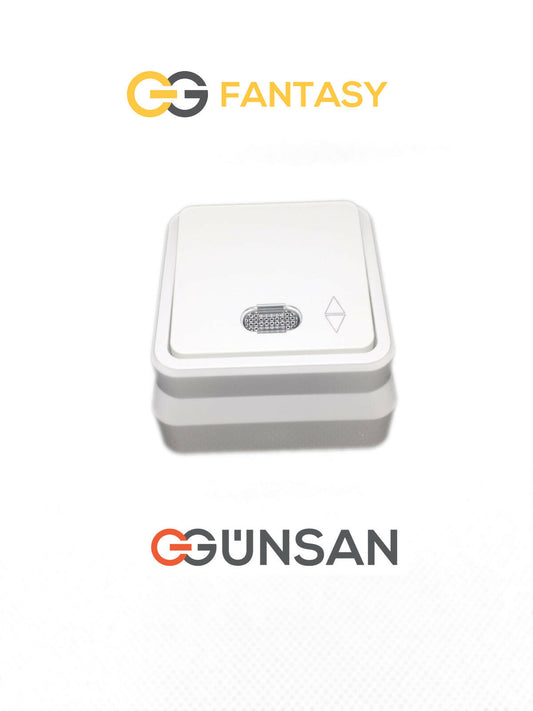 Wechselschalter Blau beleuchtet Aufputz Weiß Gunsan Fantasy 10A 250V NEU kaufen - WEIM24