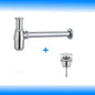 Sifon Siphon Pop Up Ablaufventil Ablaufgarnitur Überlauf Waschbecken Abfluss Set - WEIM24