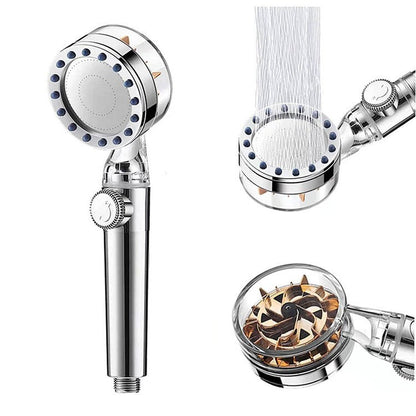 Hochdruck Duschkopf Gold mit Massagepropeller und Wassersparfilter - WEIM24