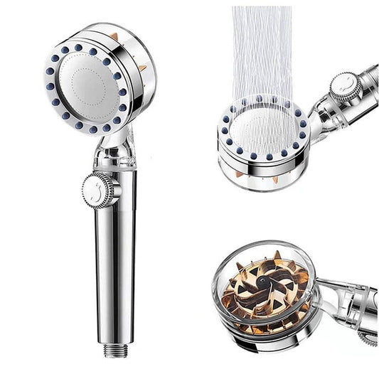 Hochdruck Duschkopf Gold mit Massagepropeller und Wassersparfilter - WEIM24