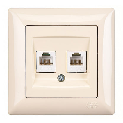 VISAGE Schuko Steckdose Dimmer Creme Jalousie Schalter Taster Rahmen Visage Unterputz - WEIM24