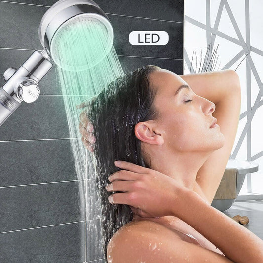 LED Duschkopf RGB - Moderner Luxus mit Filter und Wassersparfunktion, farbige LED-Beleuchtung - WEIM24