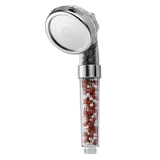 Duschkopf Handbrause wassersparend mit Ionenfilter und Mineralsteinen - wassersparende Handbrause mit Ionenfilter - WEIM24