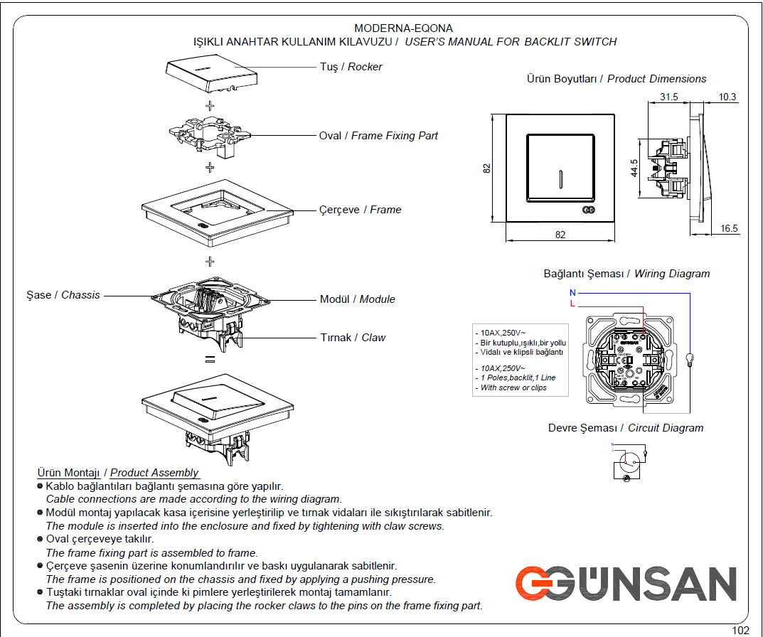UP Schalterprogramme Eqona / Radius Cremeweiß Günsan