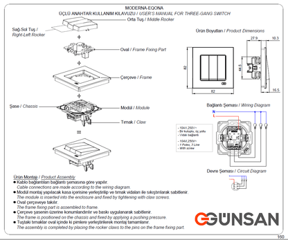 UP Schalterprogramme Eqona / Radius Cremeweiß Günsan