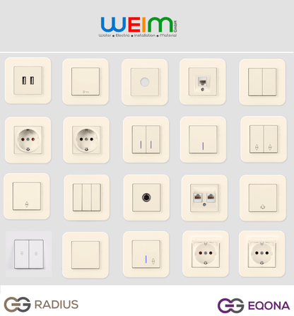 UP Schalterprogramme Eqona / Radius Cremeweiß Günsan - WEIM24