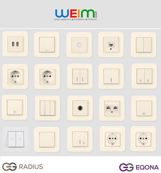 UP Schalterprogramme Eqona / Radius Cremeweiß Günsan - WEIM24