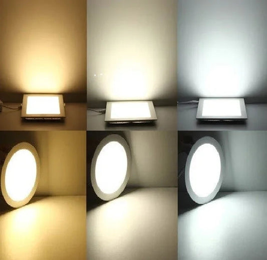LED Panel Einbaustrahler 9 Watt dimmbar rund eckig Naturweiß Warmweiß - Ideal für jeden Raum anpassbar - WEIM24