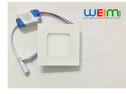 LED Panel Einbaustrahler Rund Eckig 3 Watt Naturweiß Warmweiß Dimmbarkeit - WEIM24