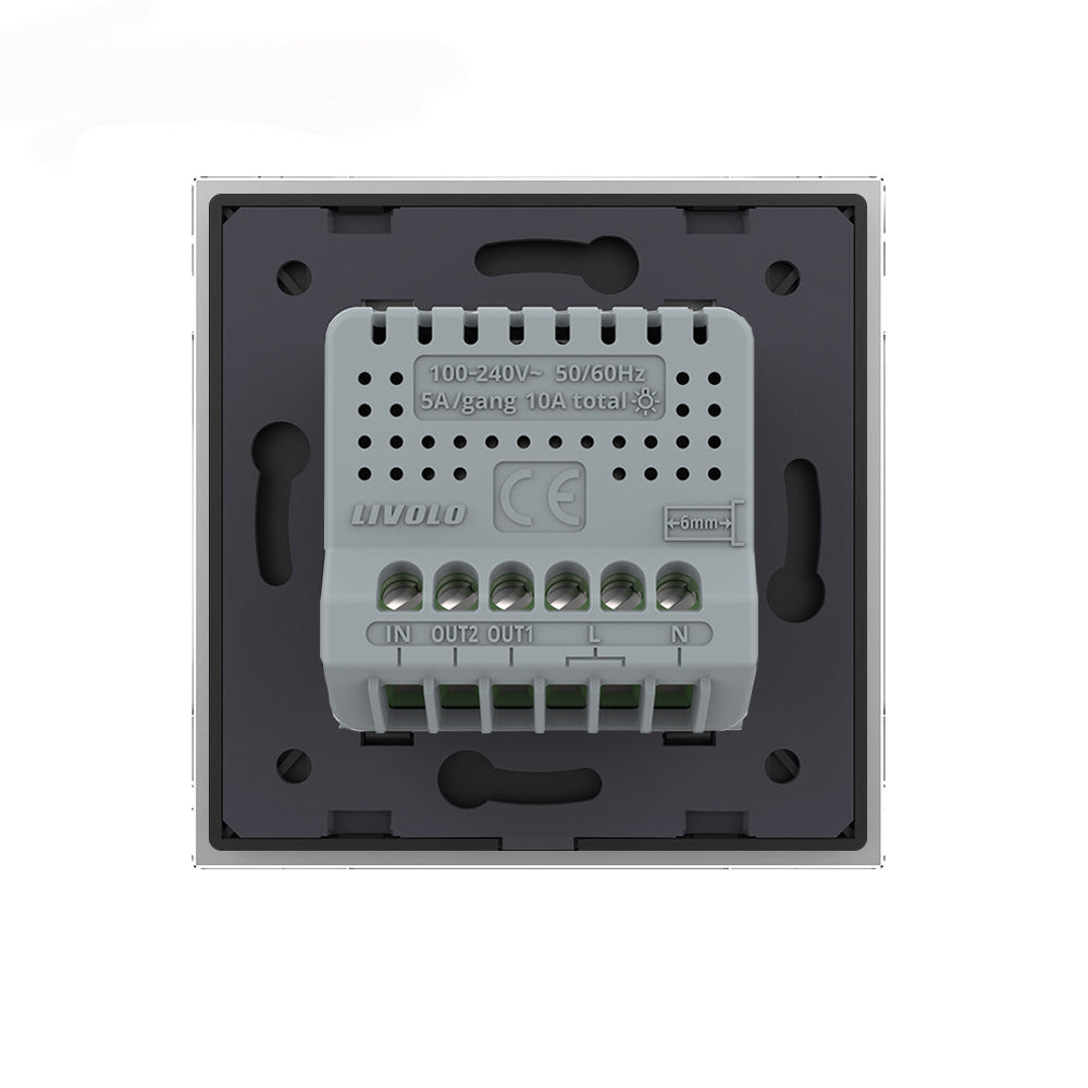 Livolo Taster für Haus-Automation mit Glasblende in Grau