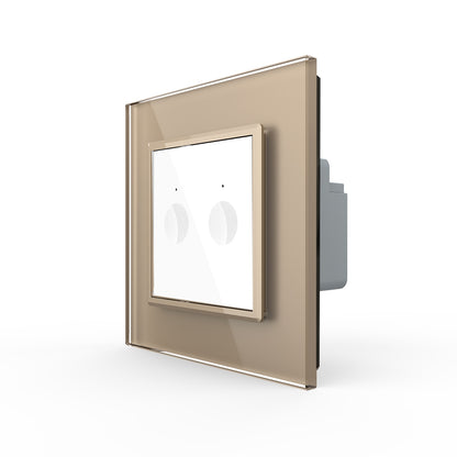 Zweifacher NOTCH-Lichtschalter in goldener Glasblende