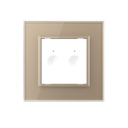 Zweifacher NOTCH-Lichtschalter in goldener Glasblende