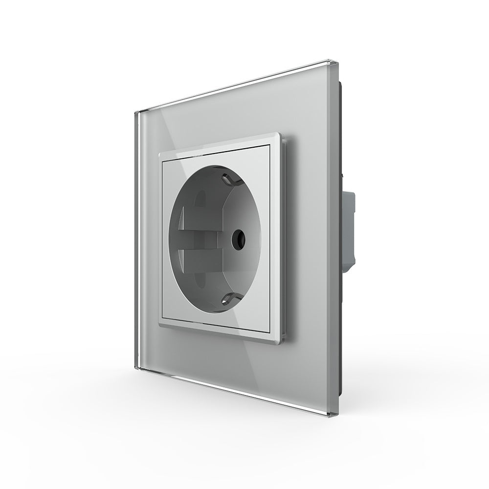 Livolo Steckdose mit Glasblende in Grau