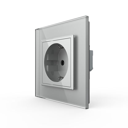 Livolo Steckdose mit Glasblende in Grau