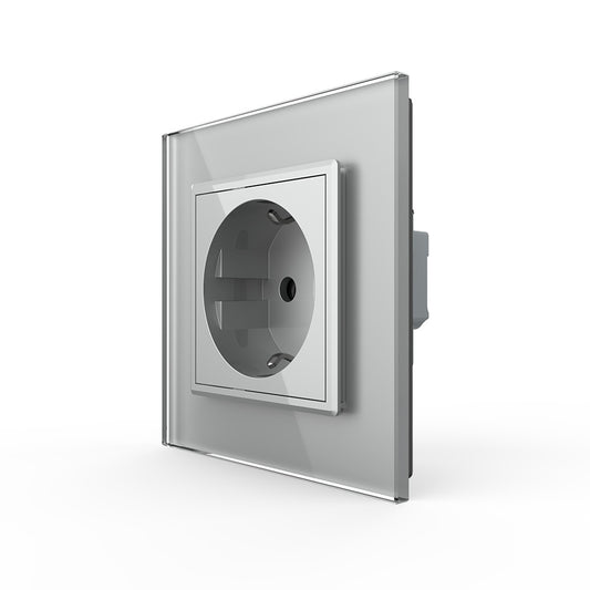 Livolo Steckdose mit Glasblende in Grau