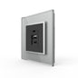 Livolo USB-Modul inkl. USB-C und USB-A mit Glasblende in Grau/ Schwarz