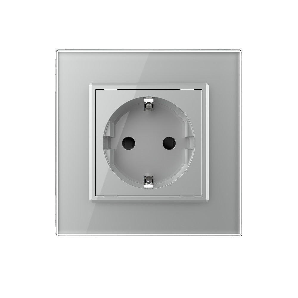 Livolo Steckdose mit Glasblende in Grau