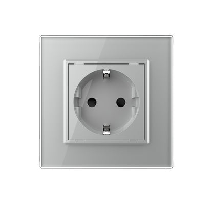 Livolo Steckdose mit Glasblende in Grau