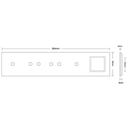 Weiße Glasblende für 2 1-fache + 2 2-fache Touch-Schalter + 1 Modul