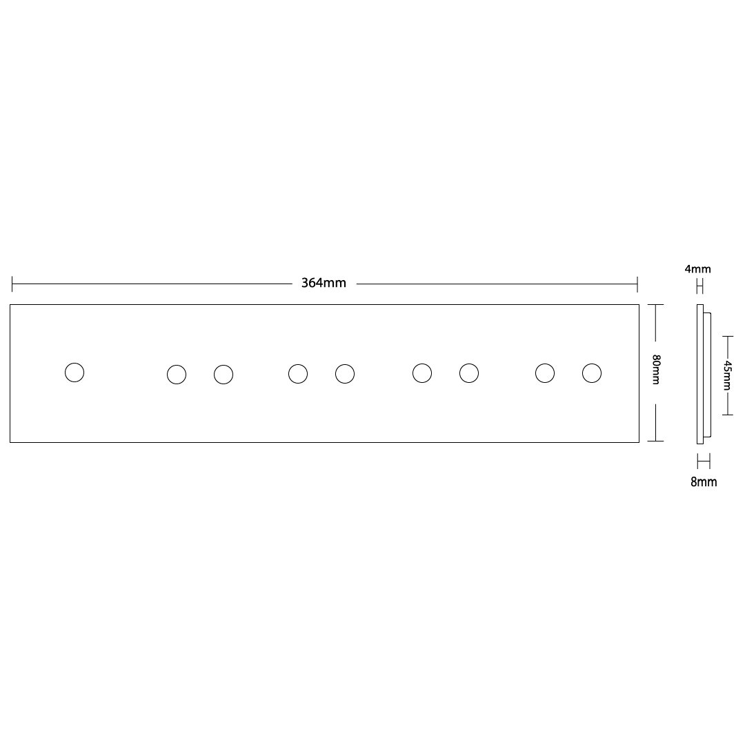 Weiße Glasblende für 1 1-fachen + 4 2-fache Touch-Schalter