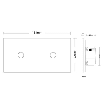 Livolo Kombination aus Dimmer und Lichtschalter in grau