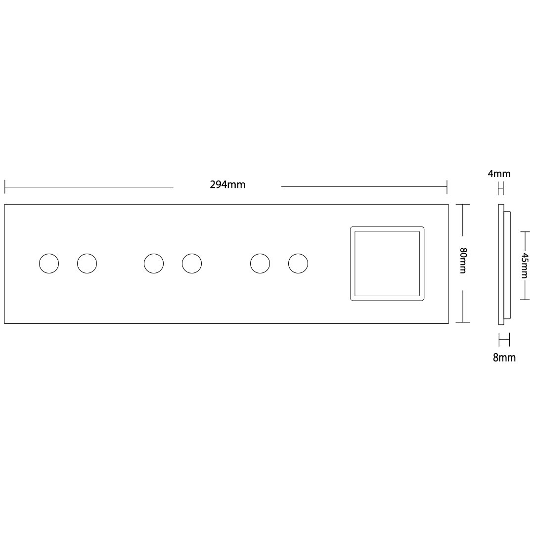 LIVOLO Glasblende für Touch Lichtschalter + Wandsteckdosen in Schwarz