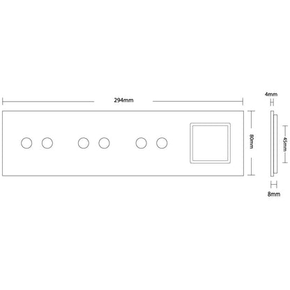 LIVOLO Glasblende für Touch Lichtschalter + Wandsteckdosen in Schwarz
