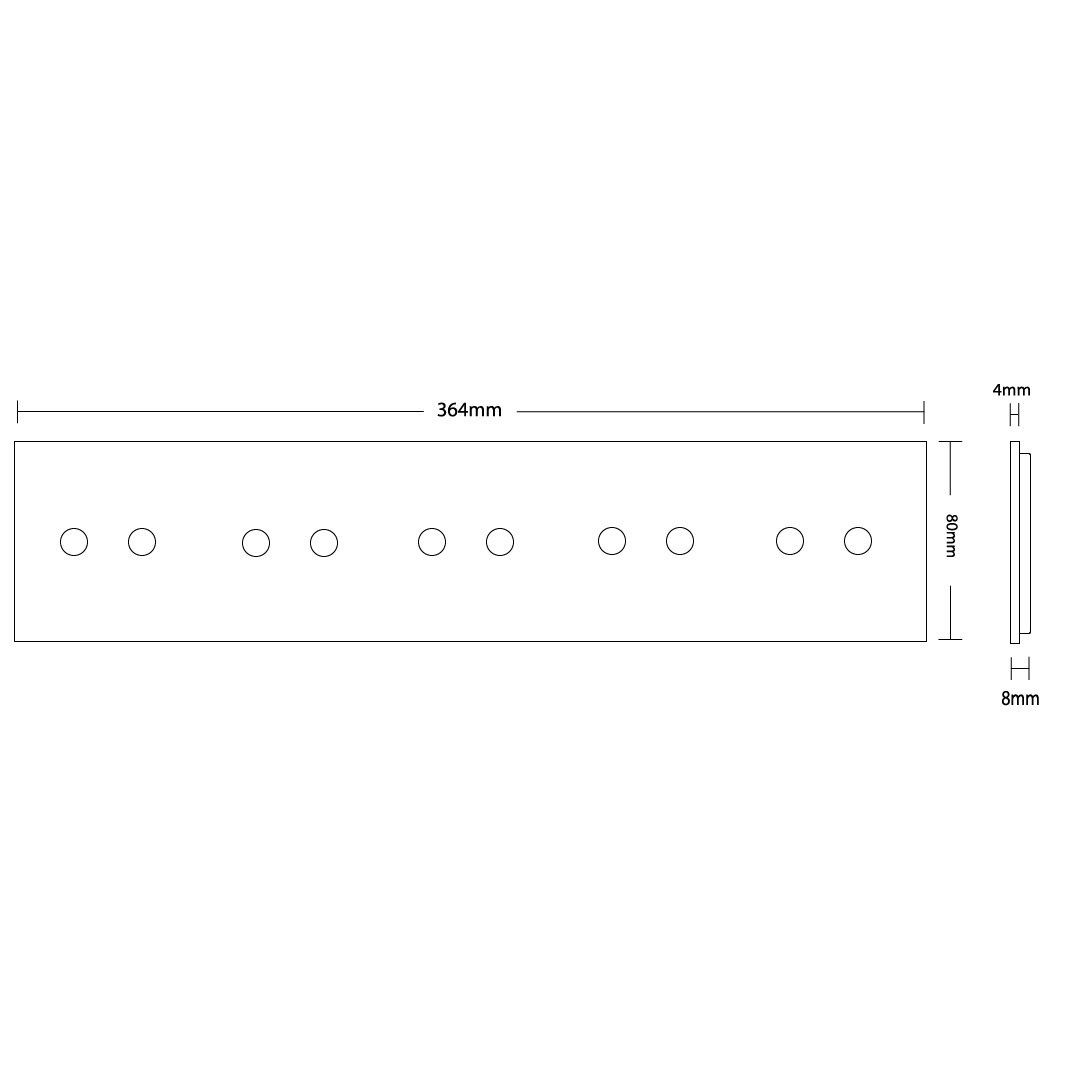 Weiße Glasblende für 5 2-fache Touch-Schalter