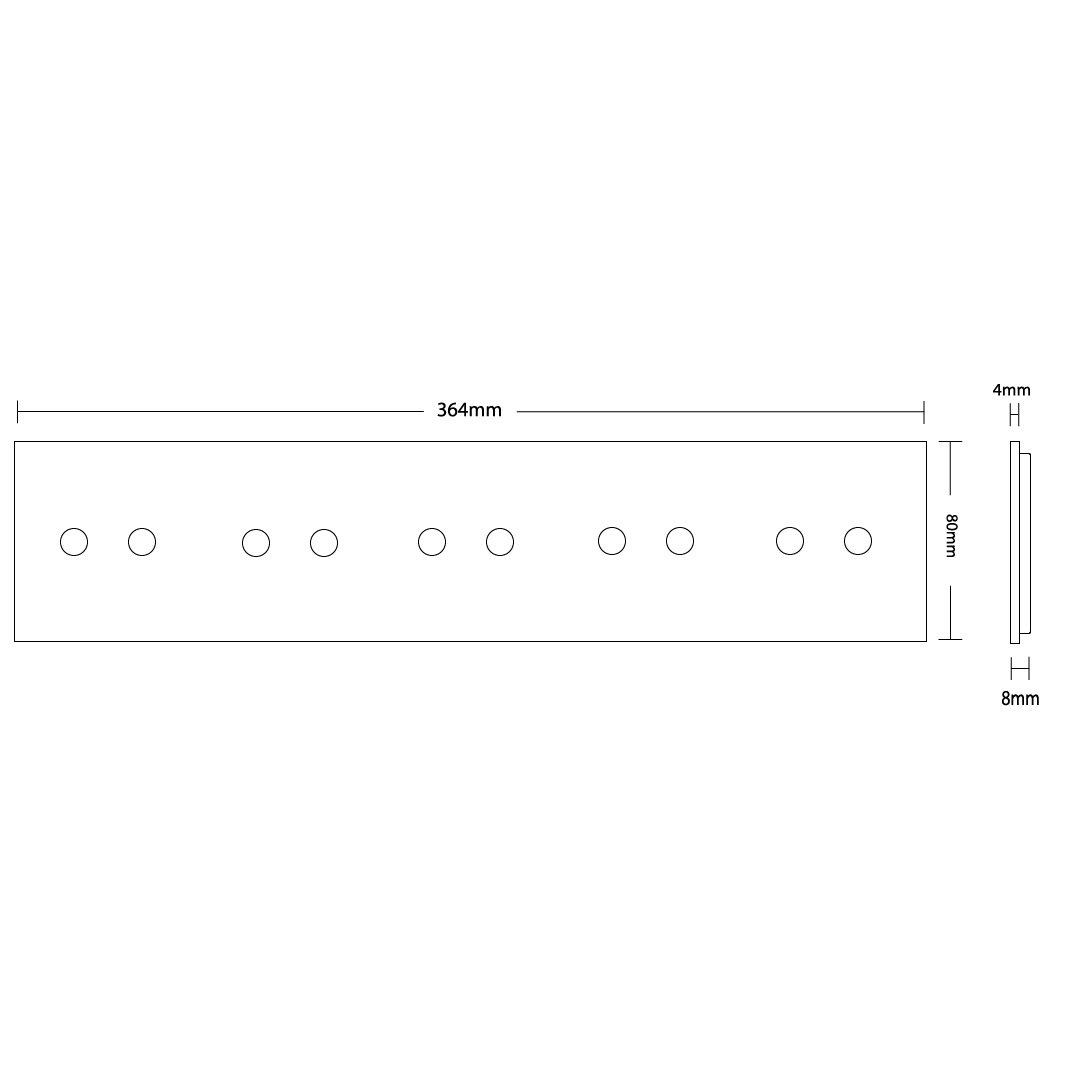 5-fach, schwarze Glasblende für 5 Touch-Schalter