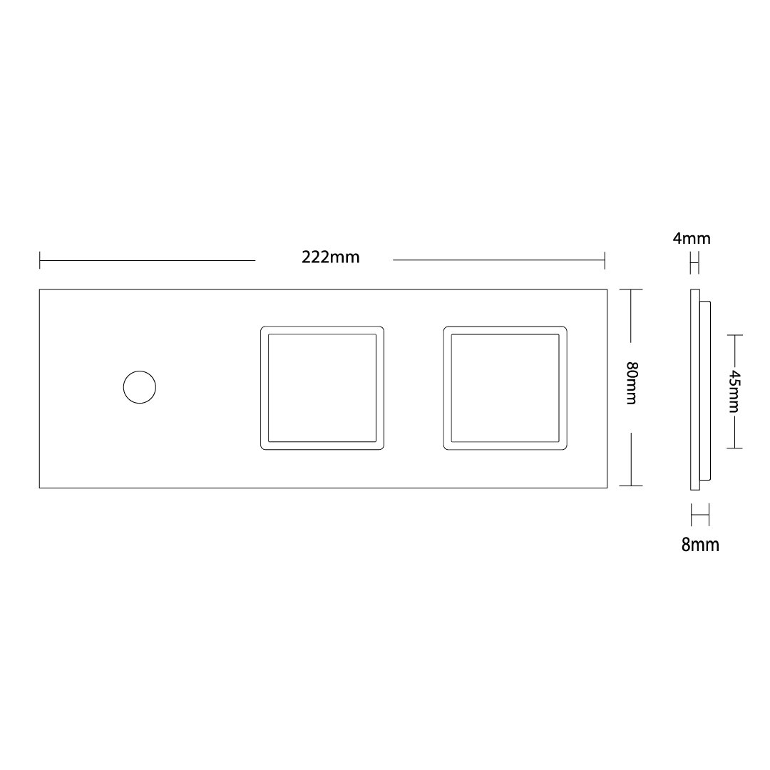 LIVOLO Glasblende für Touch Lichtschalter und Steckdosen in Grau