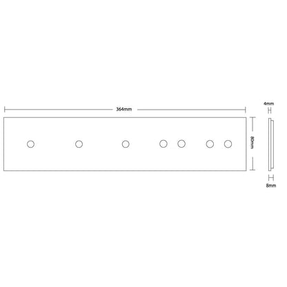 Schwarze Glasblende für 3 1-fache + 2 2-fache Touch-Schalter