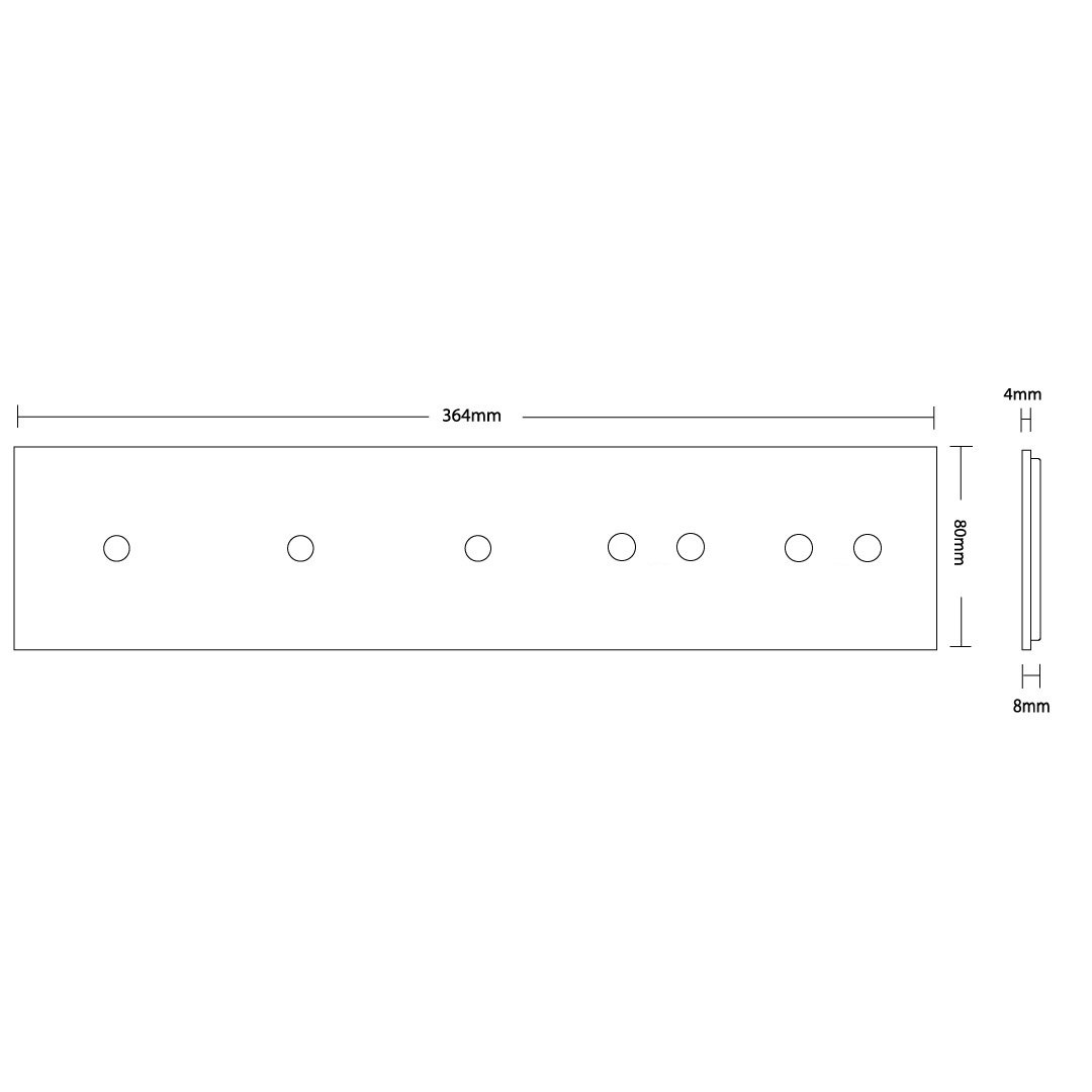 Weiße Glasblende für 3 1-fache + 2 2-fache Touch-Schalter