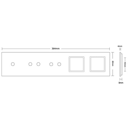 LIVOLO Glasblende für Sensor Lichtschalter und Steckdosen in Grau Glas