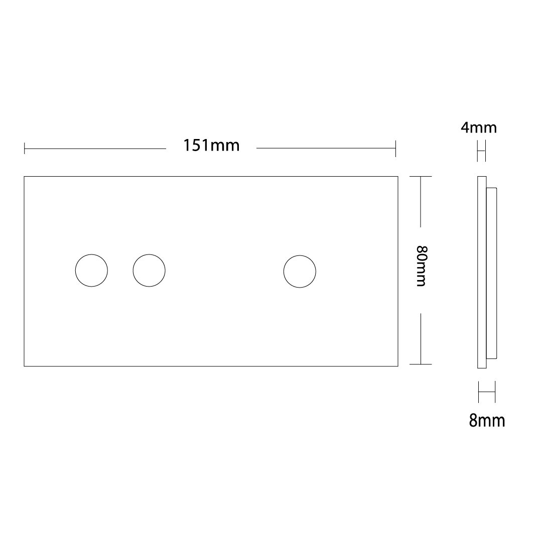 Weiße Glasblende für 1 1-fachen und 1 2-fachen Touch-Schalter