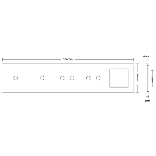 Schwarze Glasblende für 2 1-fache, 2 2-fache Touch-Schalter + Modul