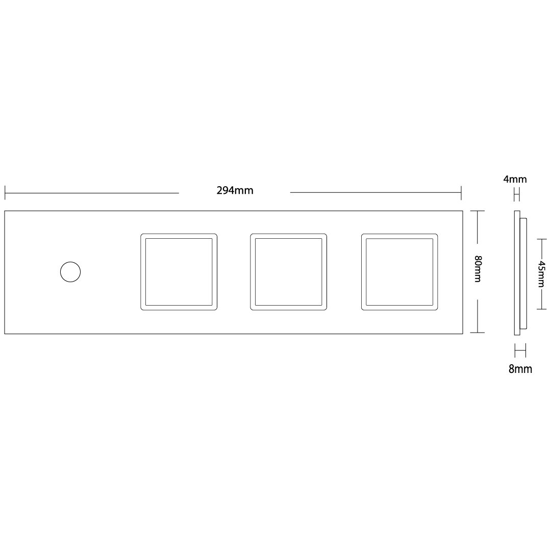 LIVOLO Glasblende für Lichtschalter und Wandsteckdosen in Grau Glas