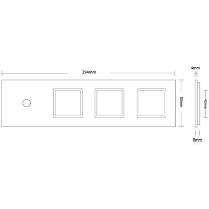 LIVOLO Glasblende für Lichtschalter und Wandsteckdosen in Grau Glas