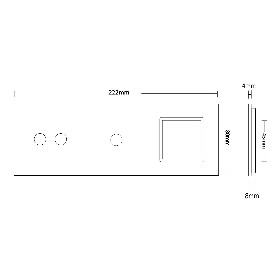 LIVOLO Glasblende für Lichtschalter und Steckdosen in Glas Gold