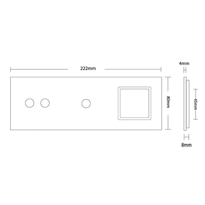 LIVOLO Glasblende für Lichtschalter und Steckdosen in Glas Gold