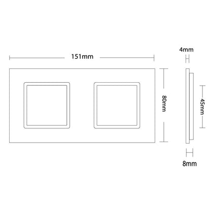 Schwarze Glasblende für zwei Livolo Module