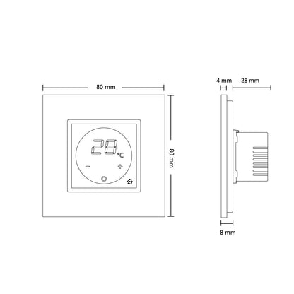 Livolo digitales Raumthermostat mit Glasrahmen in Weiß