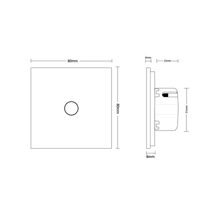Touch-Zeitschalter für 30 Sekunden mit goldenem Glasrahmen