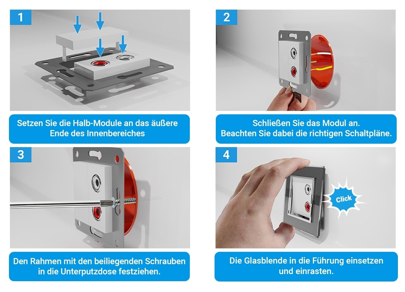 Livolo Audio-Modul für Cinch Stecker in Schwarz