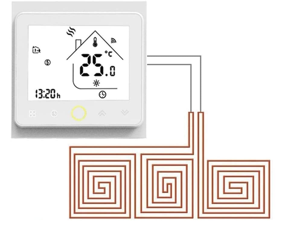 Raumthermostat für Fußbodenheizung programmierbar