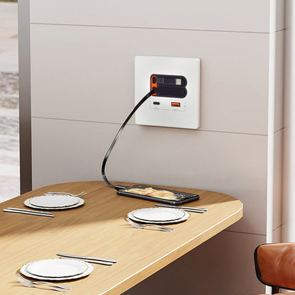 USB-A/C Schnellladegerät mit ausziehbaren Kabeln